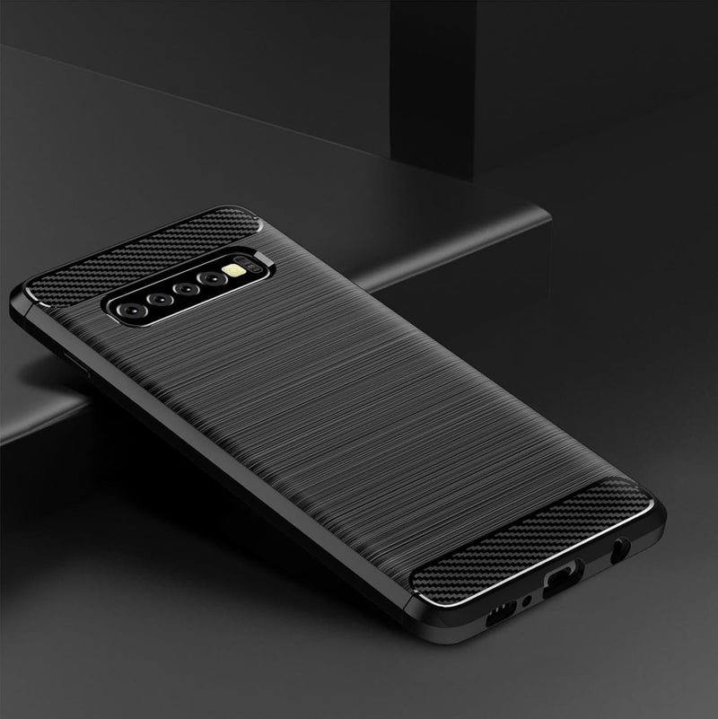 Aikcks for Samsung Galaxy S10+Plus 5G Phone case, Shockproof, Scratch Resistant Carbon Fiber Jacket, Soft TPU, for Galaxy S10+Plus 5G case (Black,) - Image 2